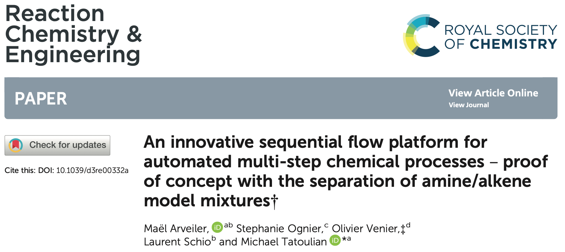 AMF - Mael Arveiller - Revolutionizing Chemical Processes - A New Era of Sequential Flow Strategy