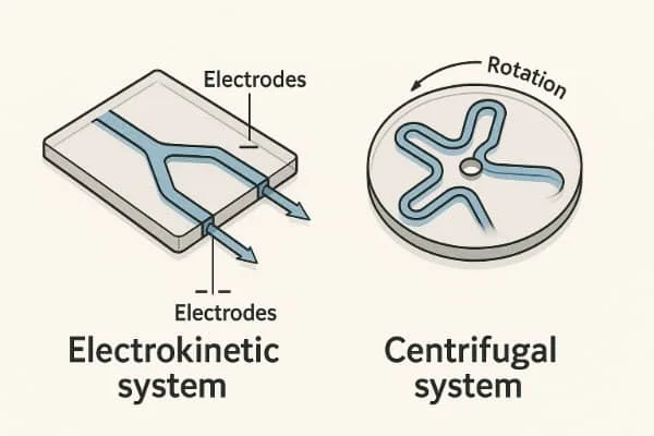 AMF - Tech Notes - Droplet flow control - Electrokinetic and centrifugal systems
